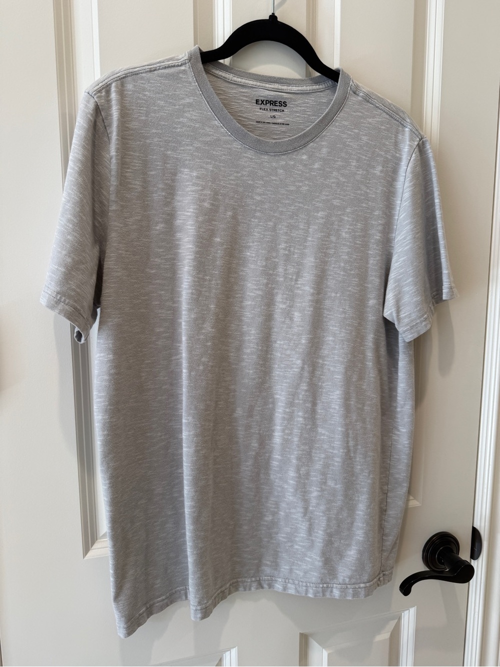 Express Men's Light Heather Gray Short Sleeve Crew Tee